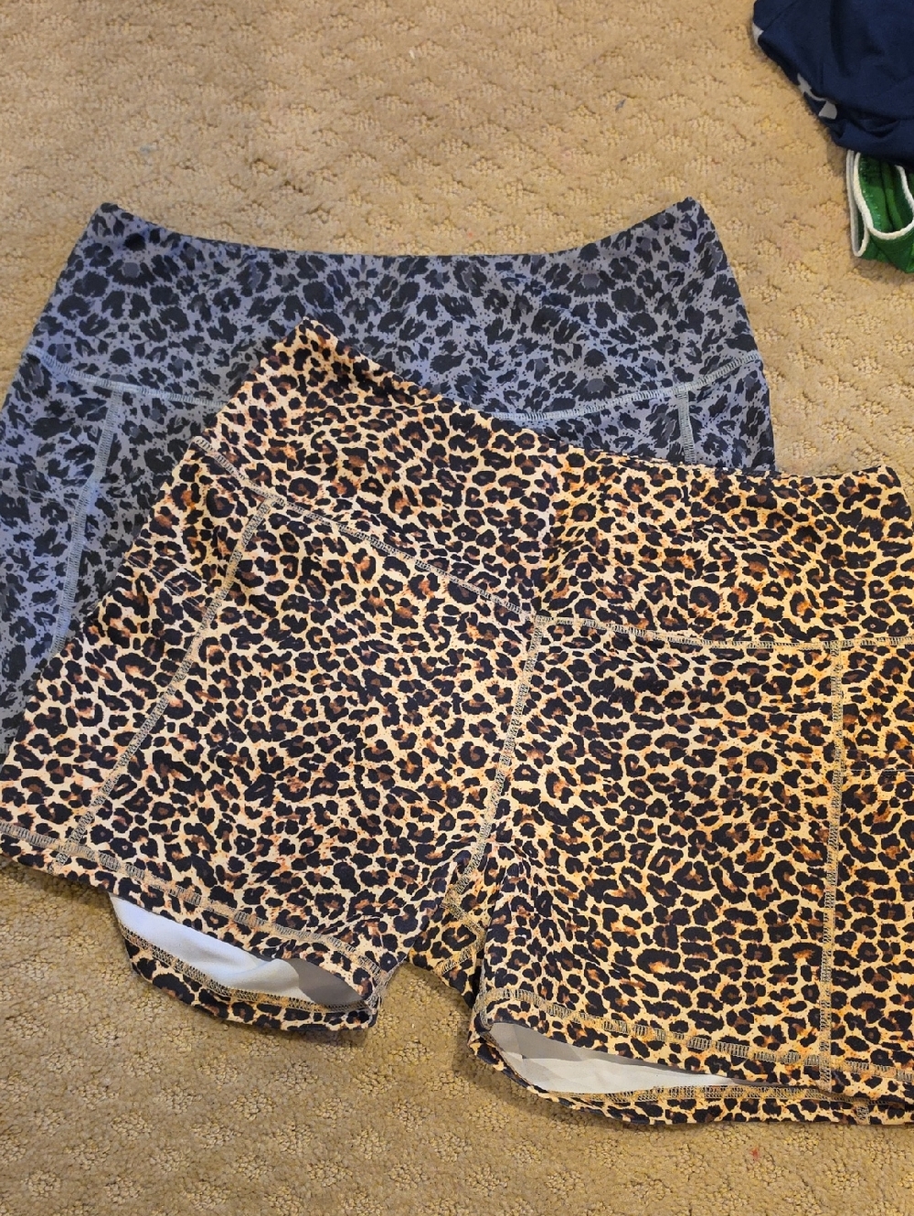 EUC Set Of 2! Leopard Print Active (Spandex) Shorts - Black & Tan